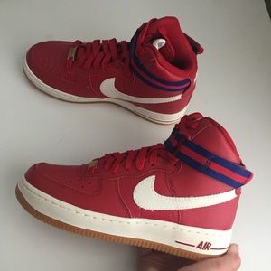red white and blue nike high tops